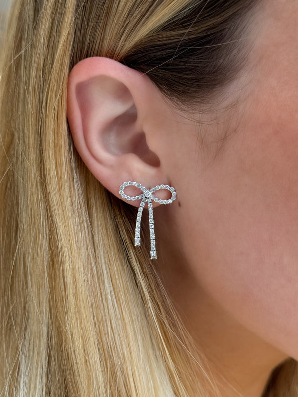 Diamond Bow Earrings