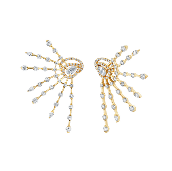 Diamond Fan Earrings