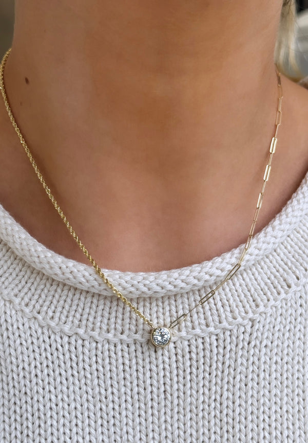 Bezel Duo Chain Necklace