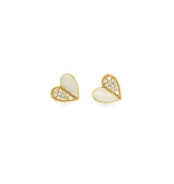 Enamel Heart Studs - VAULT SALE