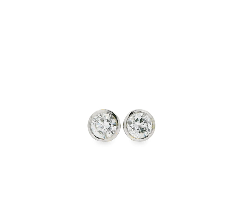 1.27ctw Bezel Diamond Studs - VAULT SALE