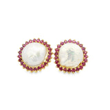 Pearl Studs with Halo - VAULT SALE