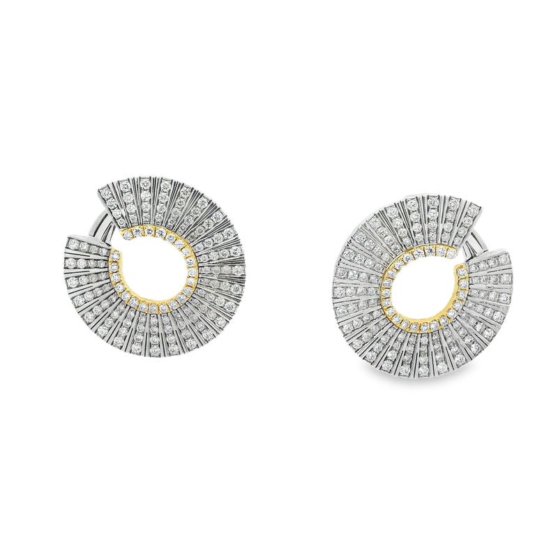 Round Diamond Fan Earrings - VAULT SALE