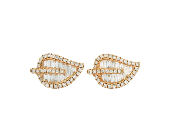 Diamond Leaf Studs - VAULT SALE