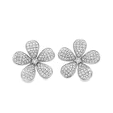 Large Diamond Flower Earrings
