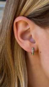 Double Row Gemstone Huggies