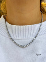 Graduated Three Prong Tennis Necklace
