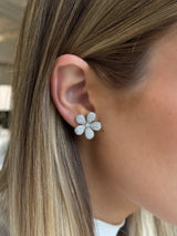 Large Diamond Flower Earrings