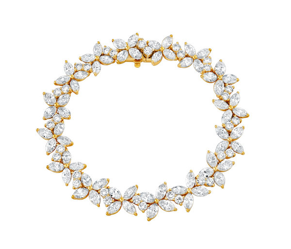 Marquise Flower Tennis Bracelet