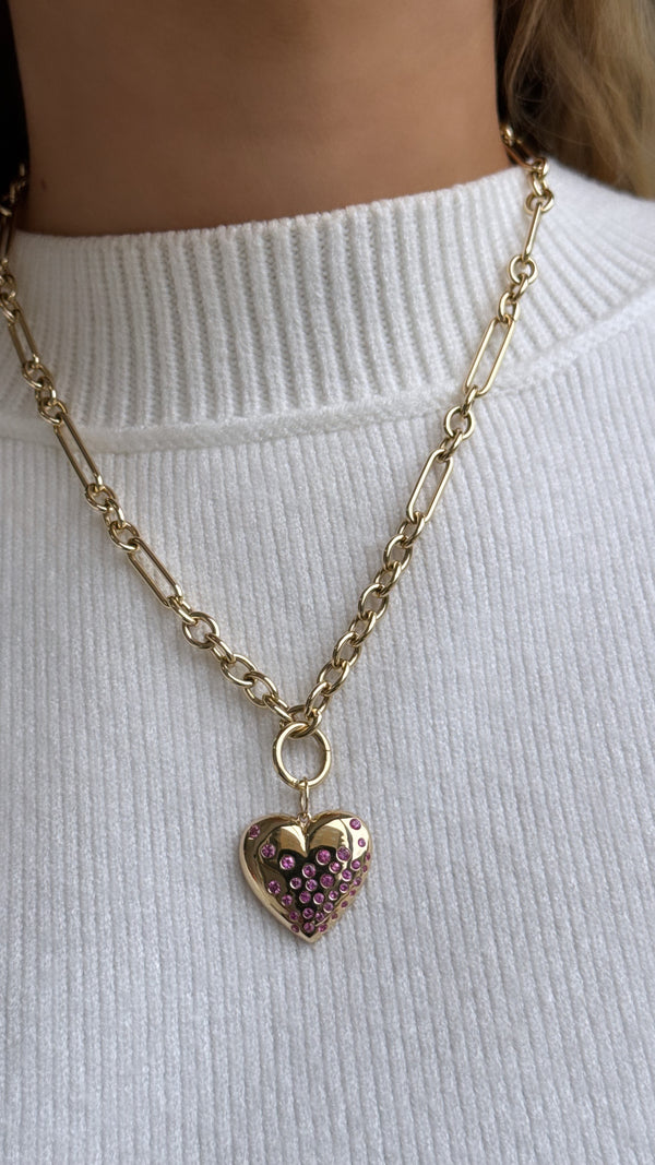 Scattered Gemstone Heart Charm - VAULT SALE