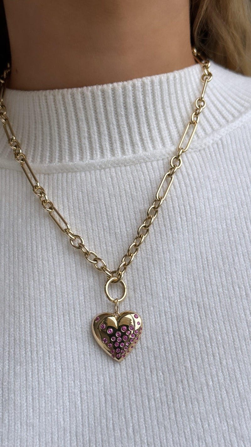 Scattered Gemstone Heart Charm