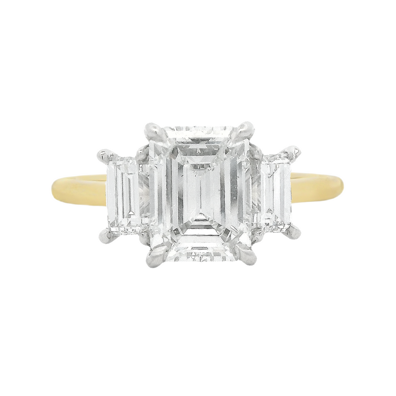 2.7ctw 3-Stone Emerald Engagement Ring
