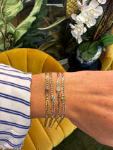Bezel Gemstone and Curb Chain Bracelet