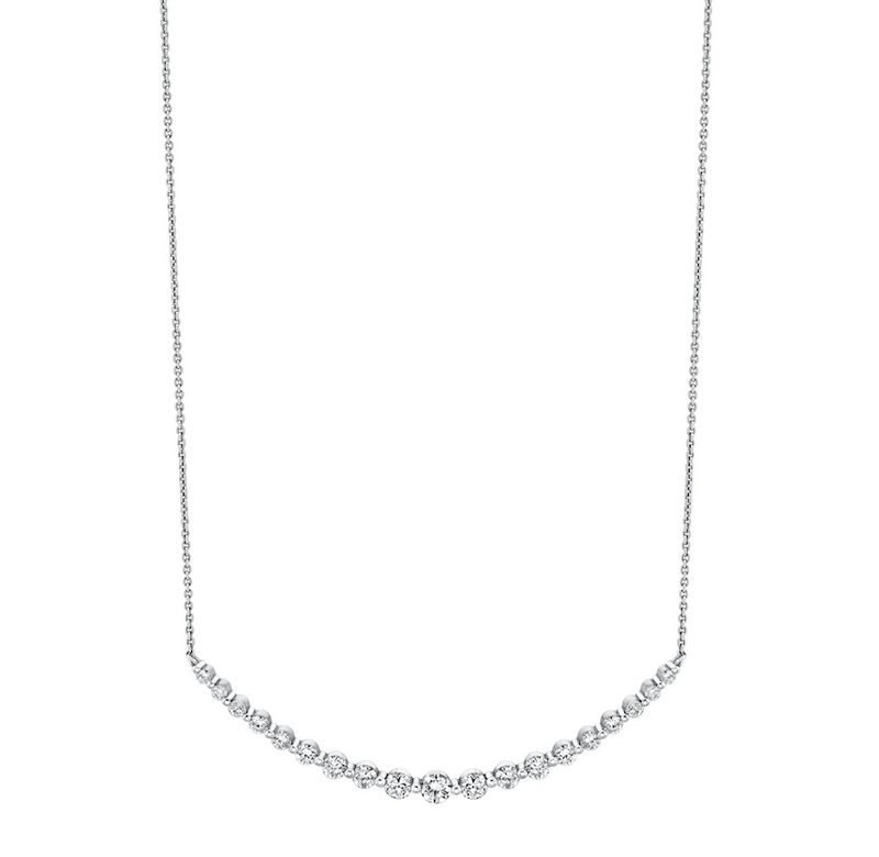 Diamond Curved Bar Necklace