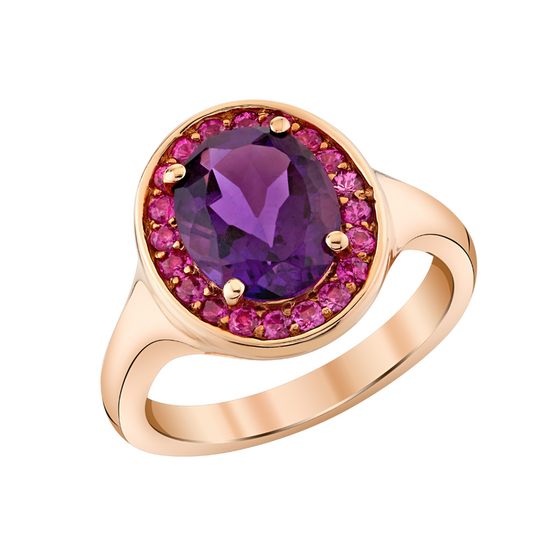 Amethyst + Pink Sapphire Ring