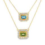 Bezel Gemstone Halo Necklace