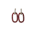 Ruby Oval Drop Earrings