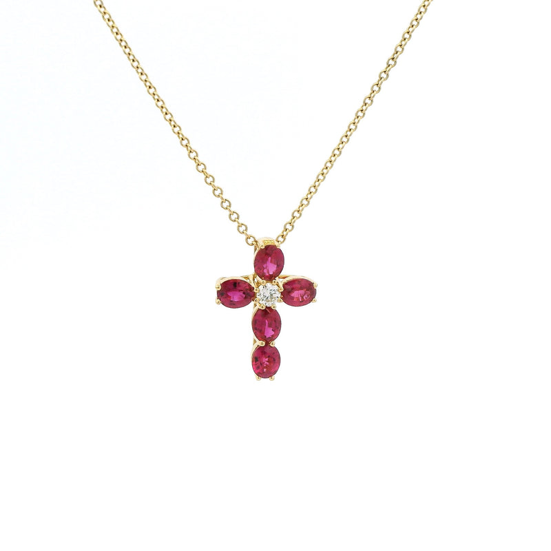 Ruby Cross Necklace - VAULT SALE