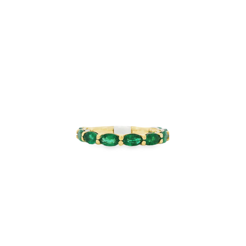 Oval Emerald 3/4 Band - VAULT SALE