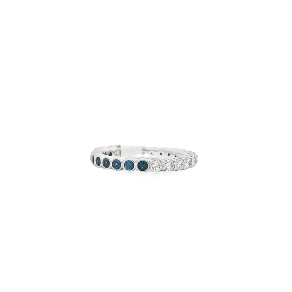 1/2 Sapphire 1/2 Diamond Eternity Band - VAULT SALE