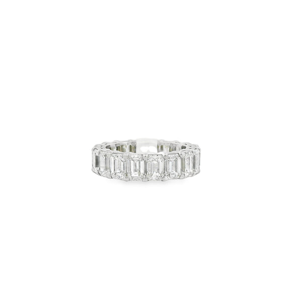 7.71ctw Emerald Diamond Eternity Band - VAULT SALE