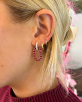 Ruby Oval Drop Earrings