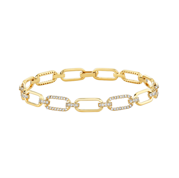 Diamond Paperclip Bracelet