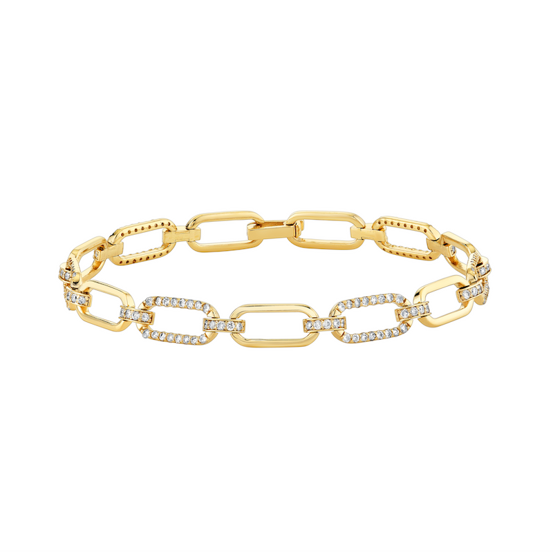 Diamond Paperclip Bracelet