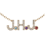 Birthstone Initial Necklace
