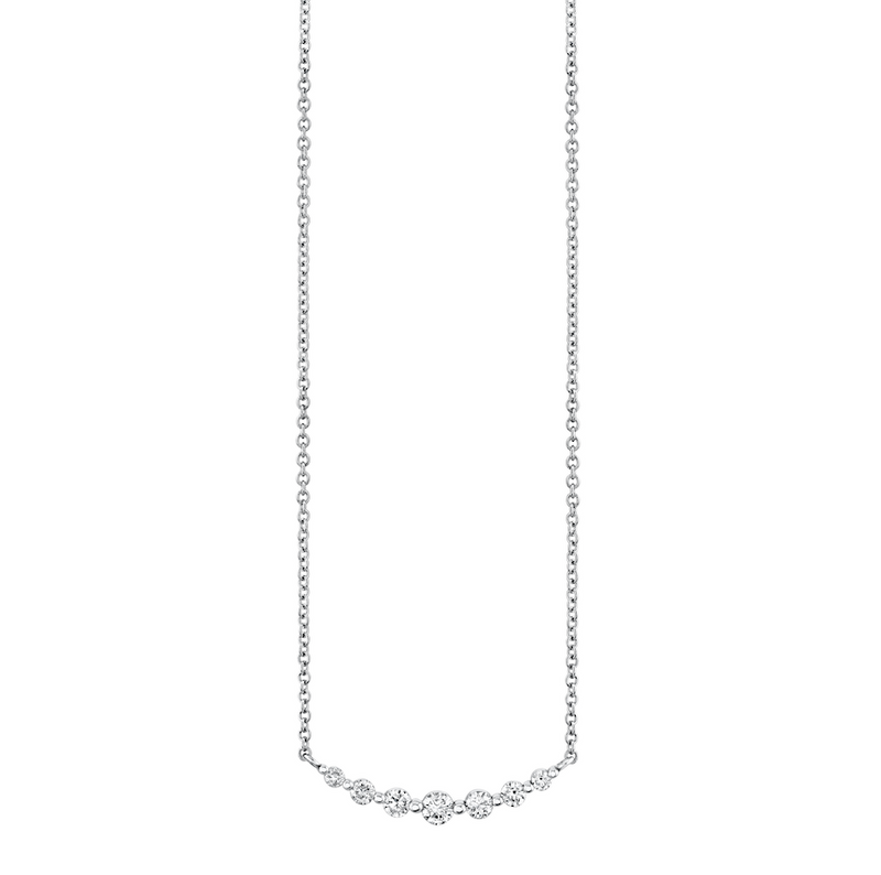 Diamond Curved Bar Necklace