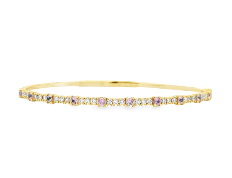 Pink Sapphire + Diamond Flex Bangle - VAULT SALE