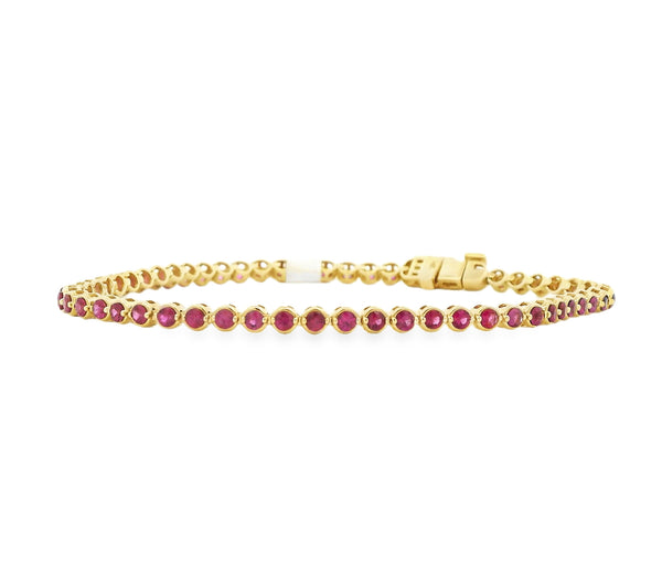 Bezel Ruby Tennis Bracelet - VAULT SALE