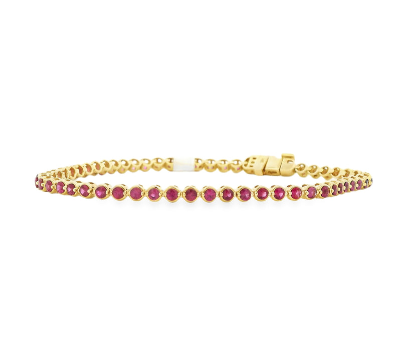 Bezel Ruby Tennis Bracelet - VAULT SALE