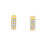 Pendientes Huggies con bisel pavé en relieve