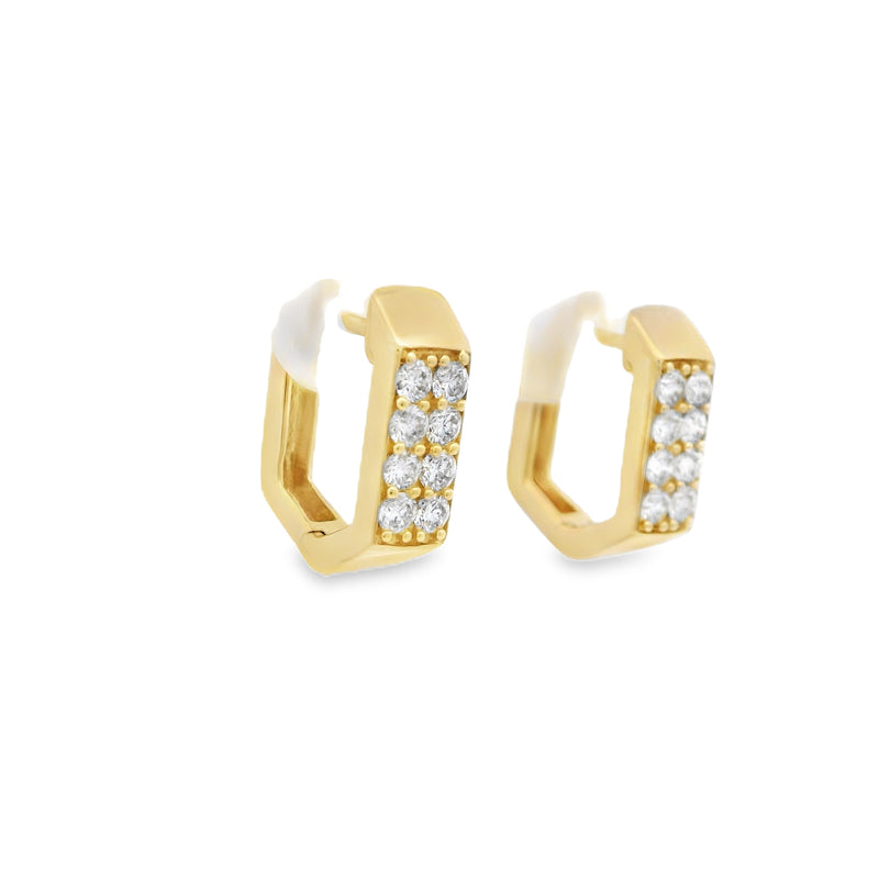 Pendientes Huggies con bisel pavé en relieve