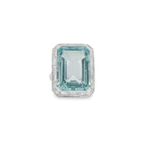 Aquamarine + Diamond Ring