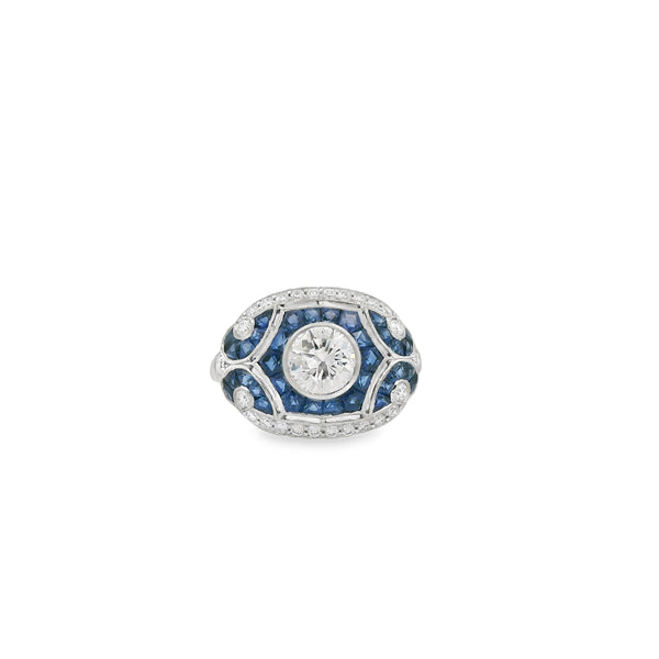 Sapphire Shield Ring