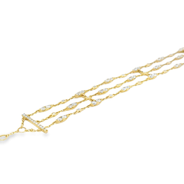 3-Row Bezel Bracelet