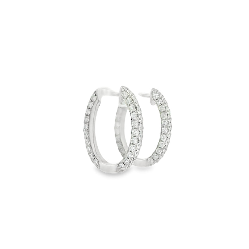 Large Oval Pavé Hoops