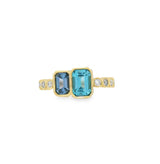 Bezel Gemstone Toi et Moi Ring