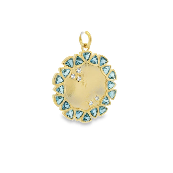 Bezel Trillion Halo Handwriting Pendant