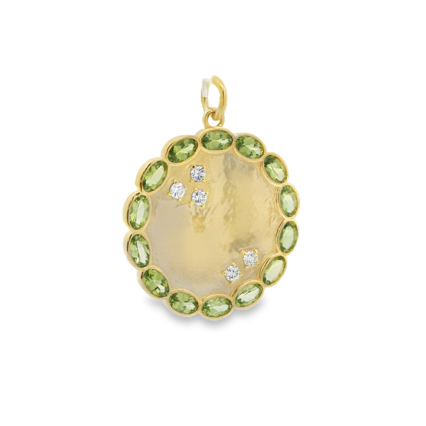 Bezel Oval Halo Handwriting Pendant
