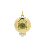 Gemstone + Diamond Pebble Pendant