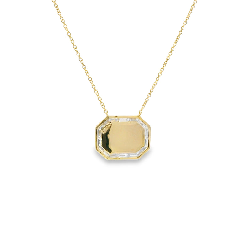Baguette Bezel Shield Necklace