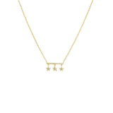 Triple Star Drop Necklace