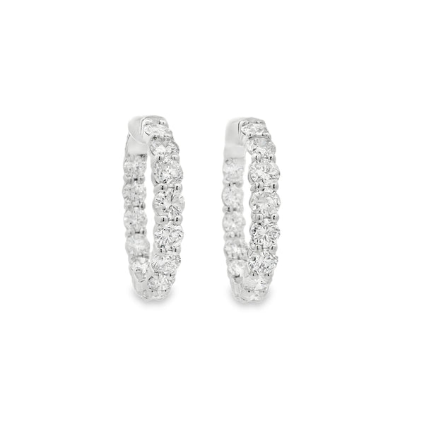 2 Prong In and Out Diamond Hoops
