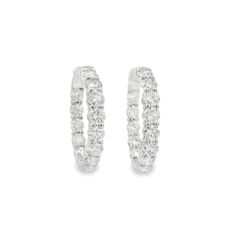 2 Prong In and Out Diamond Hoops