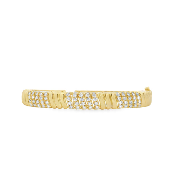 Ribbed Diamond Bangle