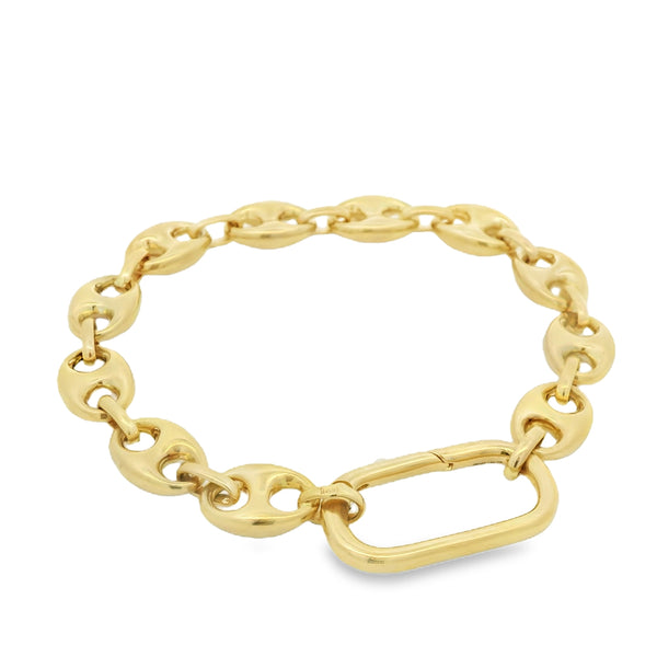 Anchor Link Bracelet with Push Bash Bail