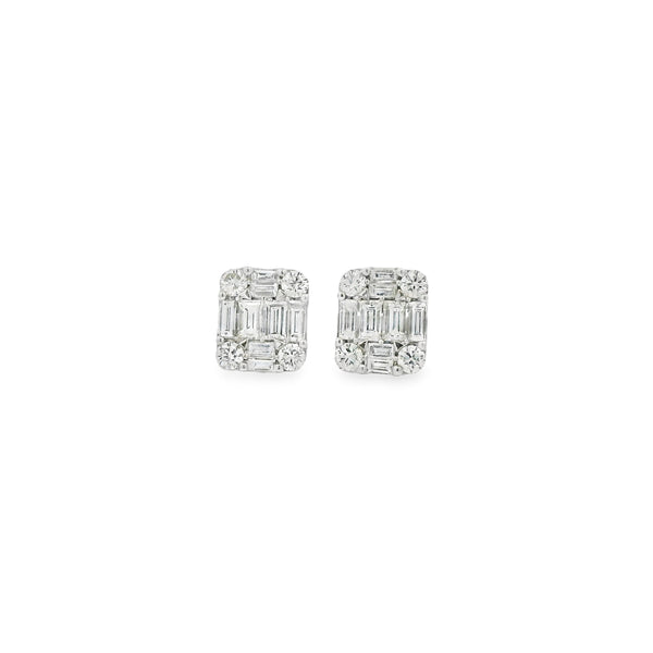 Baguette Illusion Studs